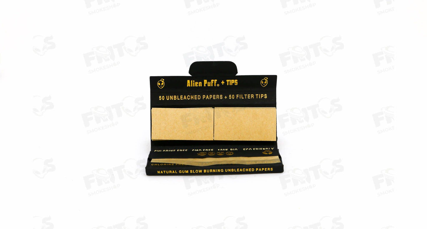 Sabanas Alien Puff Black 1¼ 50 hojas + Filtros - Fritos Club Smoke Shop