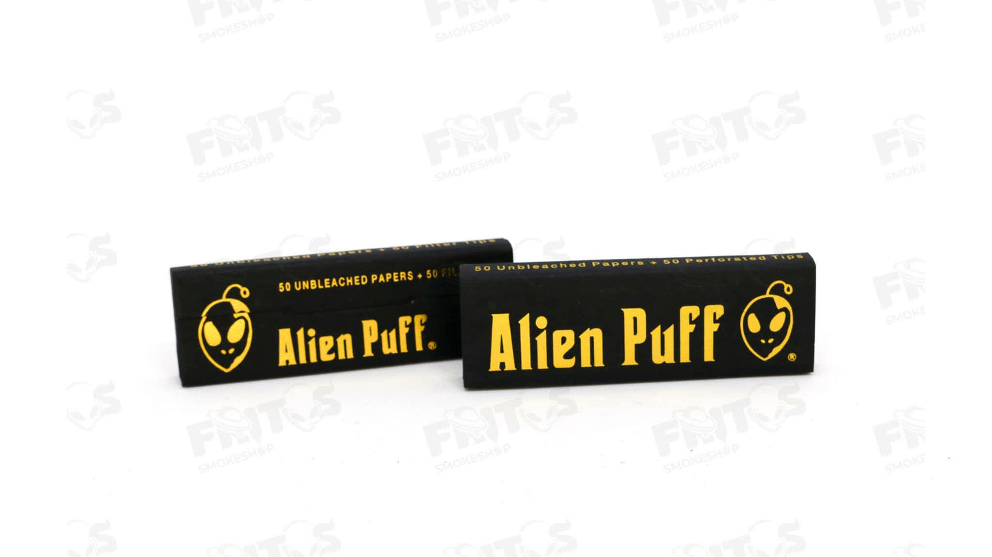 Sabanas Alien Puff Black 1¼ 50 hojas + Filtros - Fritos Club Smoke Shop