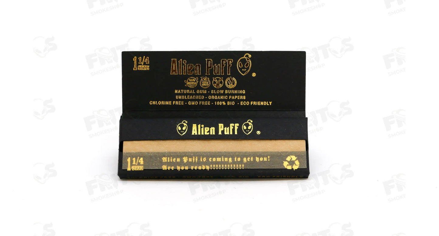 Sabanas Alien Puff Black Organic 1¼ 50 hojas - Fritos Club Smoke Shop