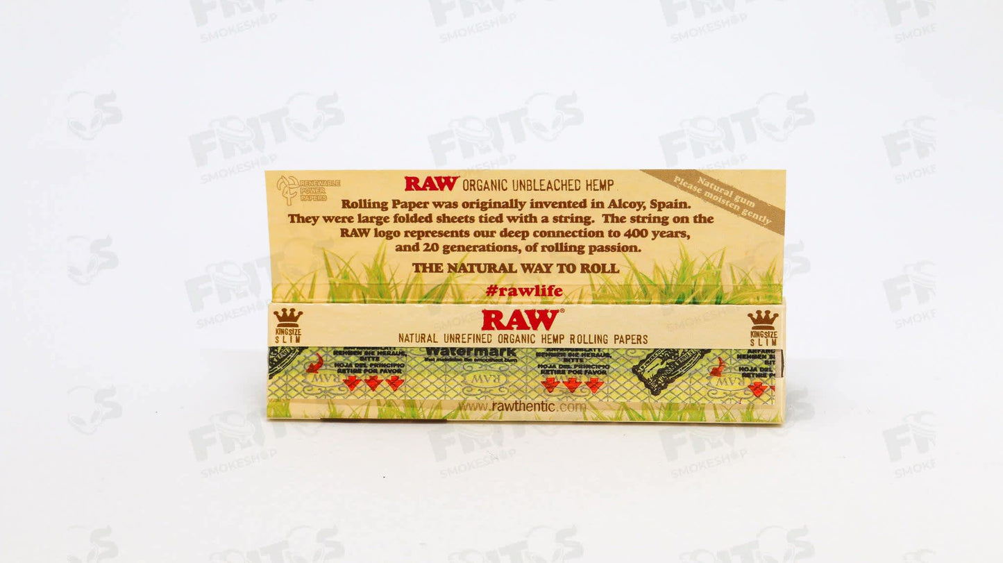 RAW Organic King Size 32 hojas - Fritos Club Smoke Shop