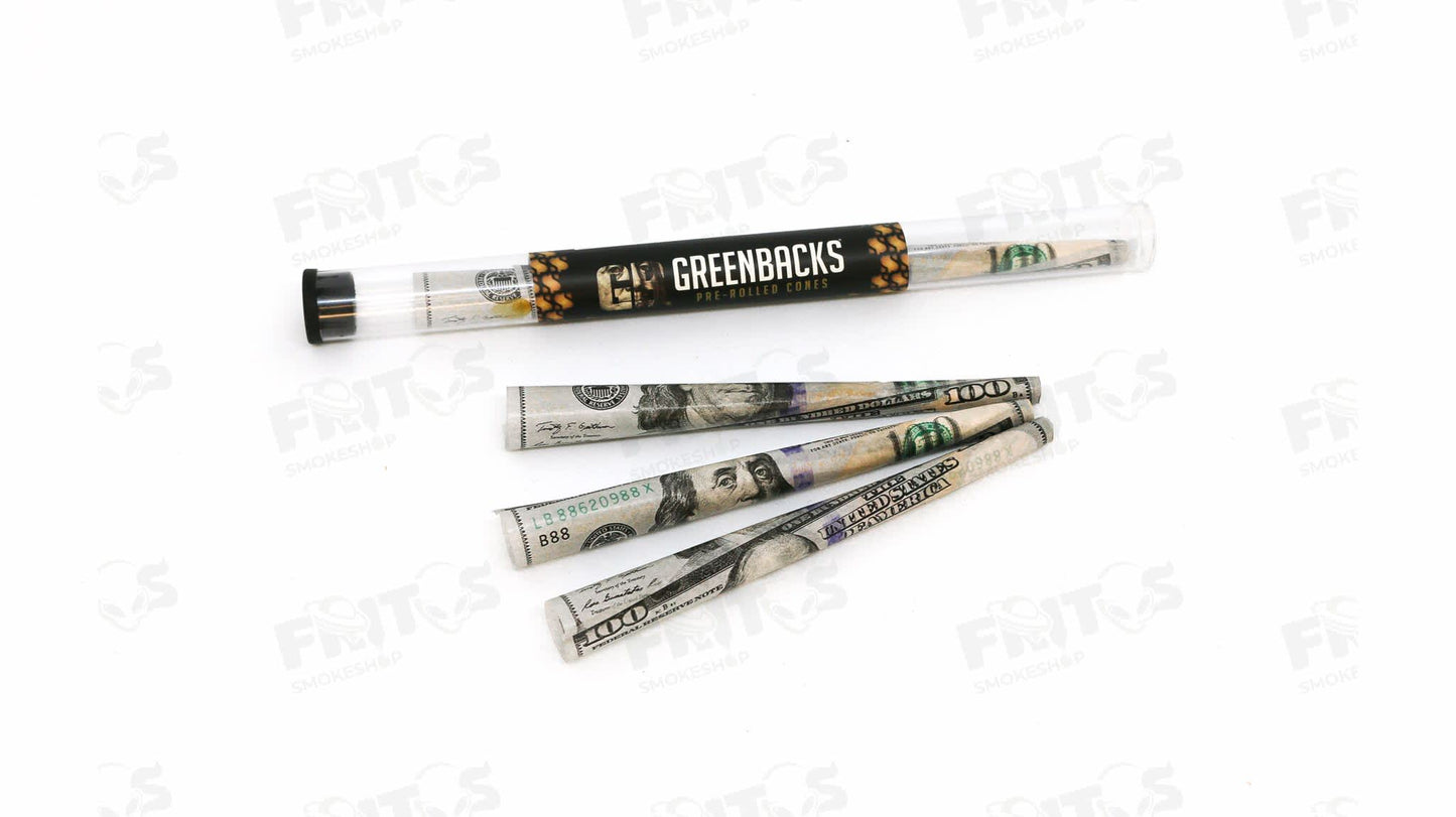 Conos GreenBacks Billete 100dls King Size c/3 pzas - Fritos Club Smoke Shop