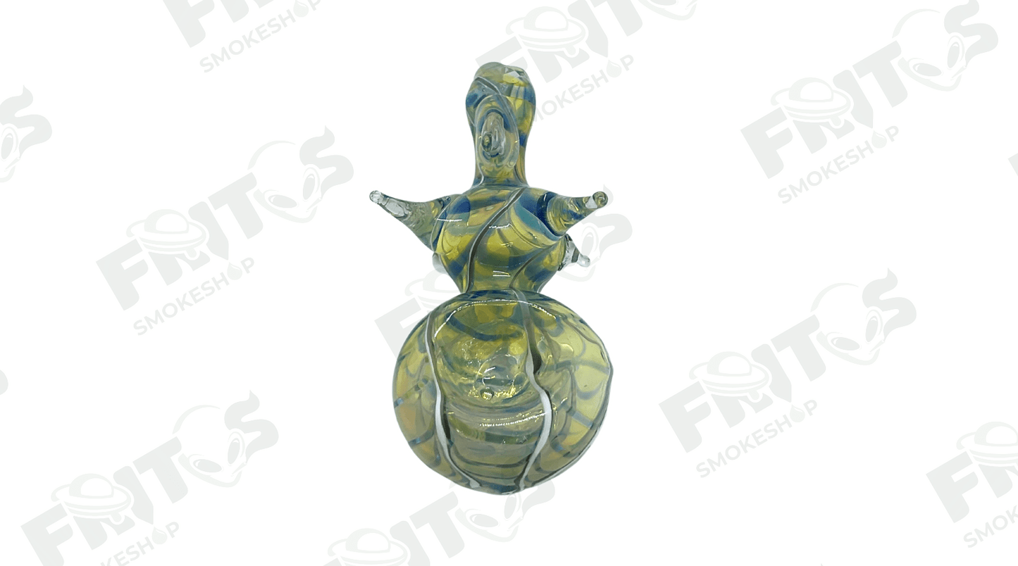 Pipa de vidrio con diseño de rinoceronte - Fritos Club Smoke Shop