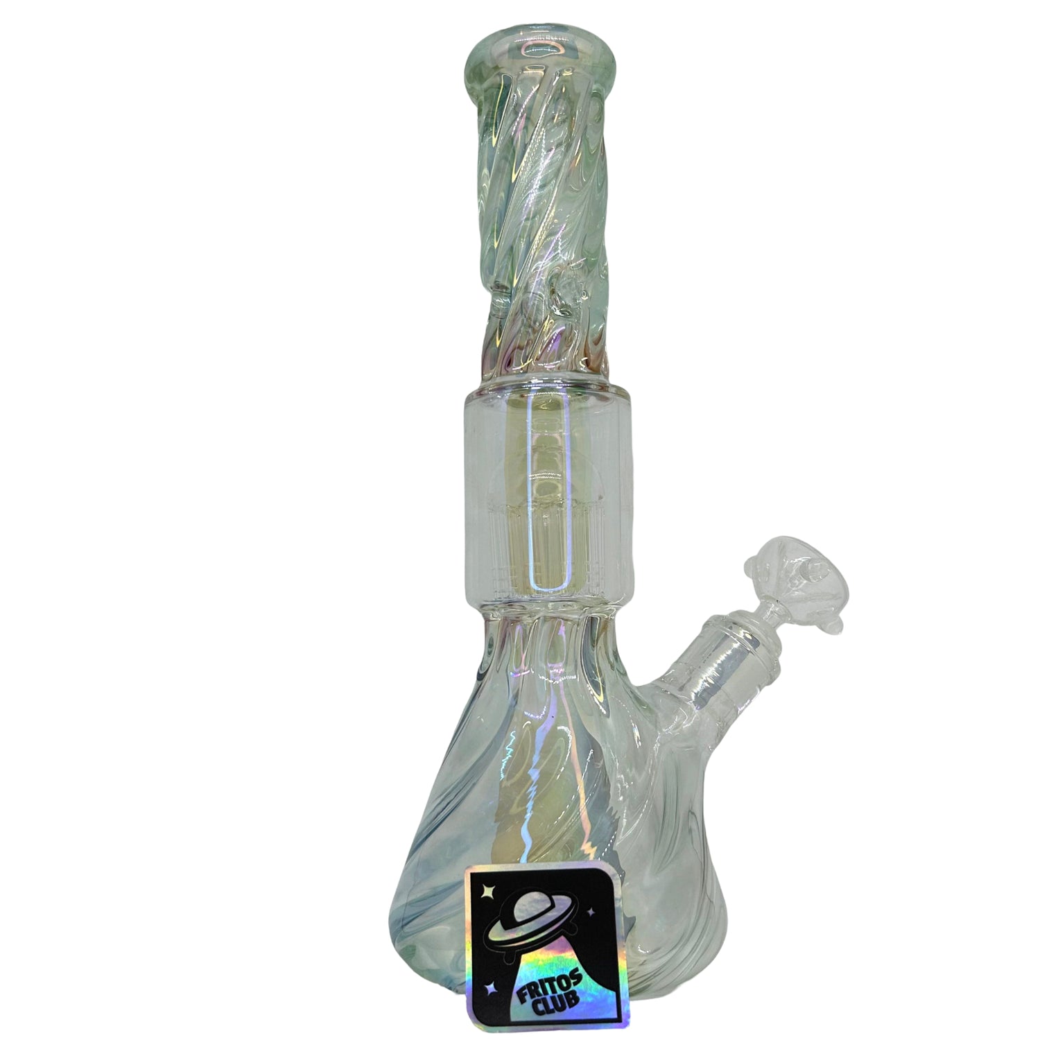 Bong Holographic Rainbow 14" 9Mm - Fritos Club Smoke Shop