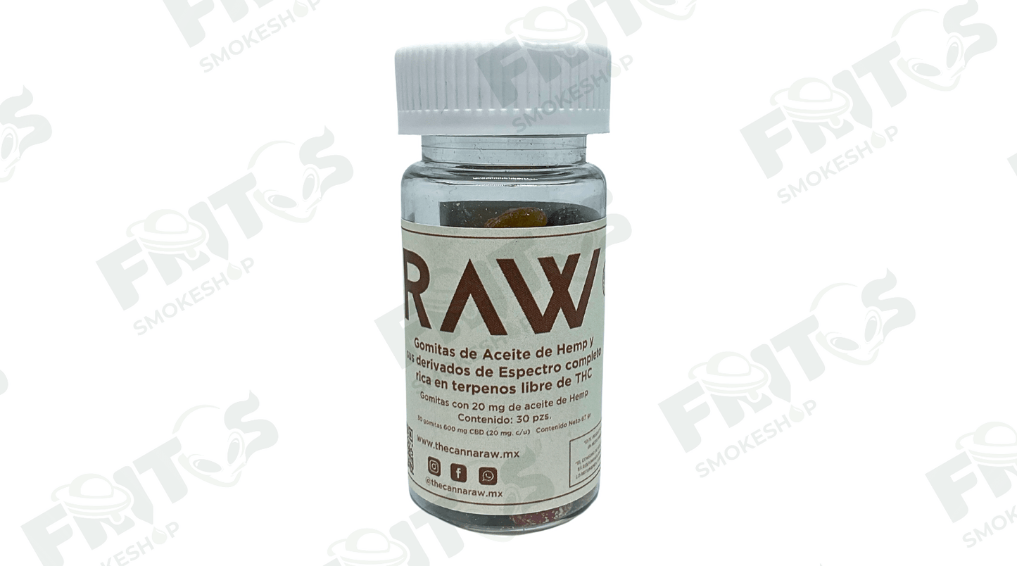 Gomitas de aceite de hemp CBD 30 pz Canna Raw